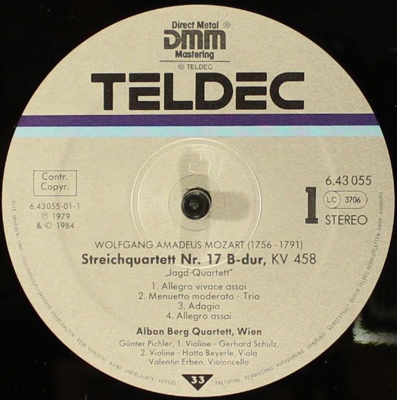 TELDEC 6.43055 AZ - Wolfgang Amadeus Mozart, Alban Berg Quartett - Image 3