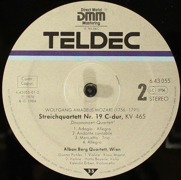 TELDEC 6.43055 AZ - Wolfgang Amadeus Mozart, Alban Berg Quartett - Image 4
