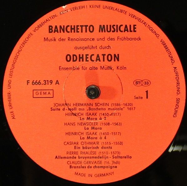 Not On Label F 666.319 - Odhecaton - Banchetto Musicale - Image 3