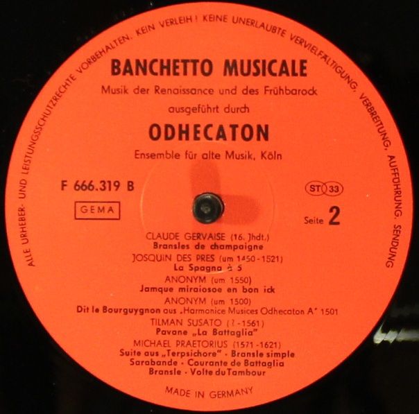 Not On Label F 666.319 - Odhecaton - Banchetto Musicale - Image 4