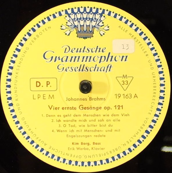 Deutsche Grammophon LP EM 19 163 - Johannes Brahms, Franz Schube - Image 3