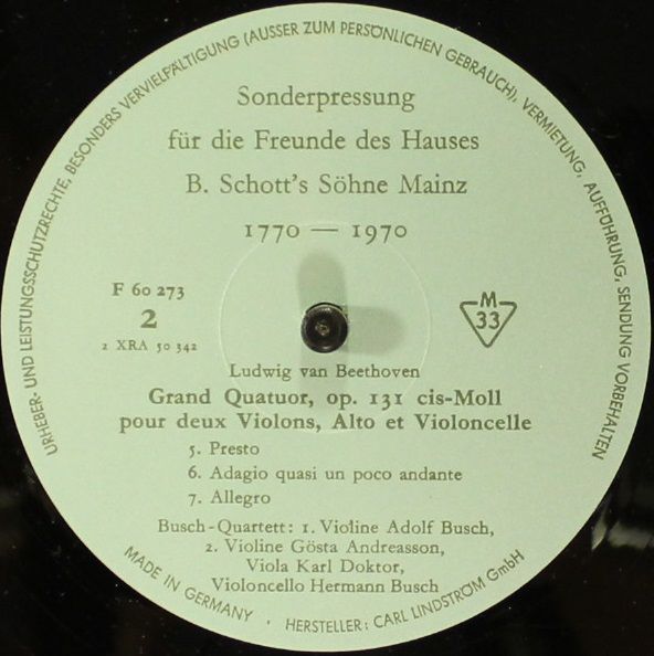 B. Schott's Söhne F 60 273 - Ludwig van Beethoven - Grand Quatuo - Image 6
