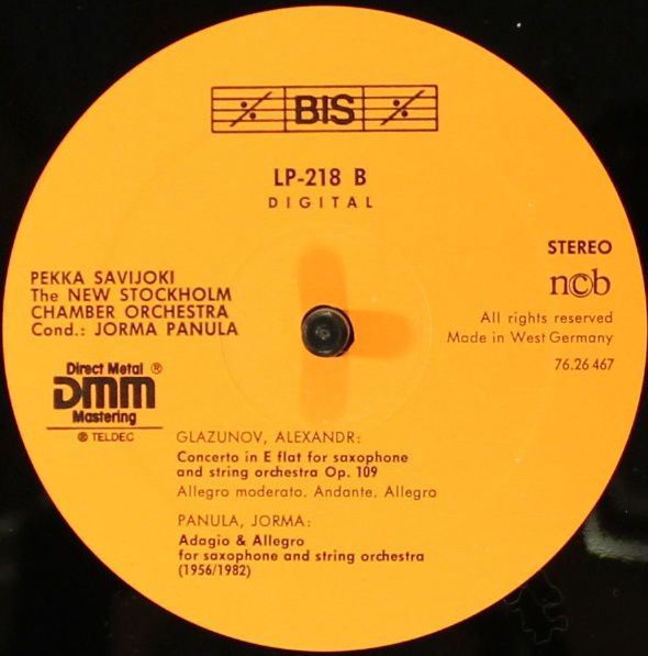 BIS LP-218 - Pekka Savijoki, Snyko, Jorma Panula - Saxophone Con - Image 6