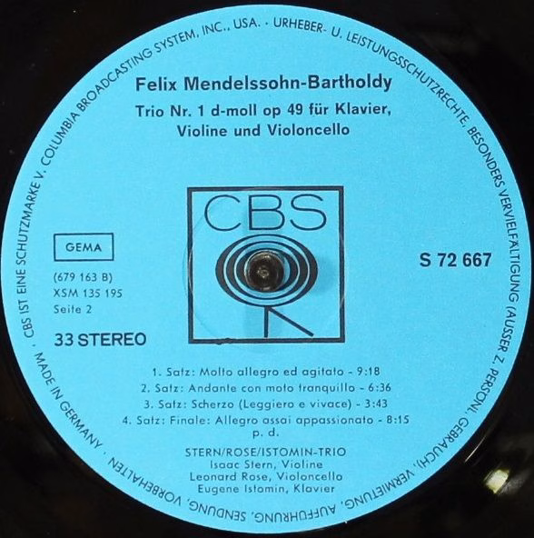 CBS S 72 667 - Ludwig van Beethoven, Felix Mendelssohn-Bartholdy - Image 4