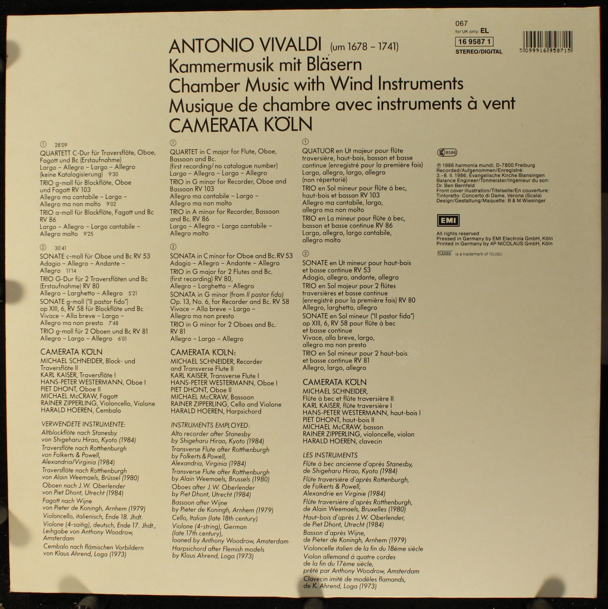 Deutsche Harmonia Mundi EL 16 9587 1 - Antonio Vivaldi, Camerata - Image 3