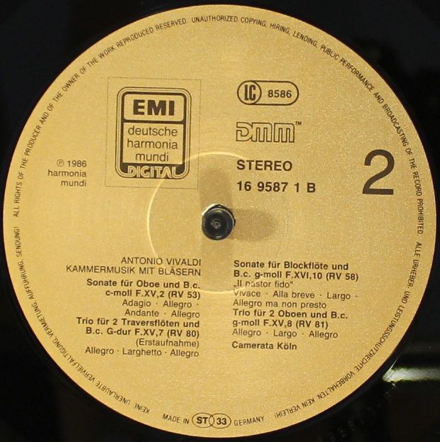 Deutsche Harmonia Mundi EL 16 9587 1 - Antonio Vivaldi, Camerata - Image 5