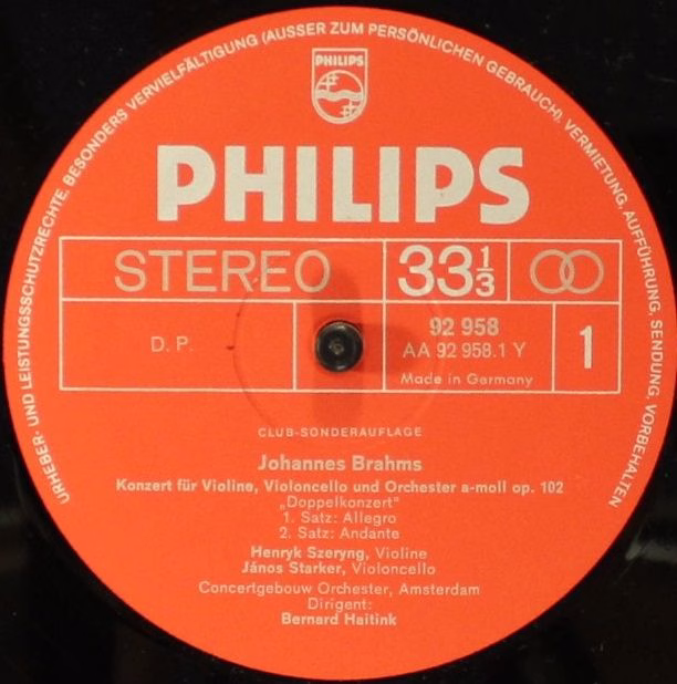 Philips 92 958 - Johannes Brahms, Ludwig van Beethoven, Henryk S - Image 3