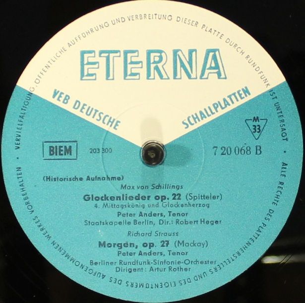 Eterna 7 20 068 - Peter Anders (2), Max Von Schillings, Richard - Image 4