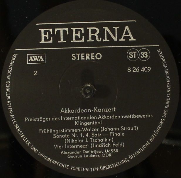 Eterna 8 26 409 - Johann Sebastian Bach, Johann Strauss Jr., Jin - Image 3