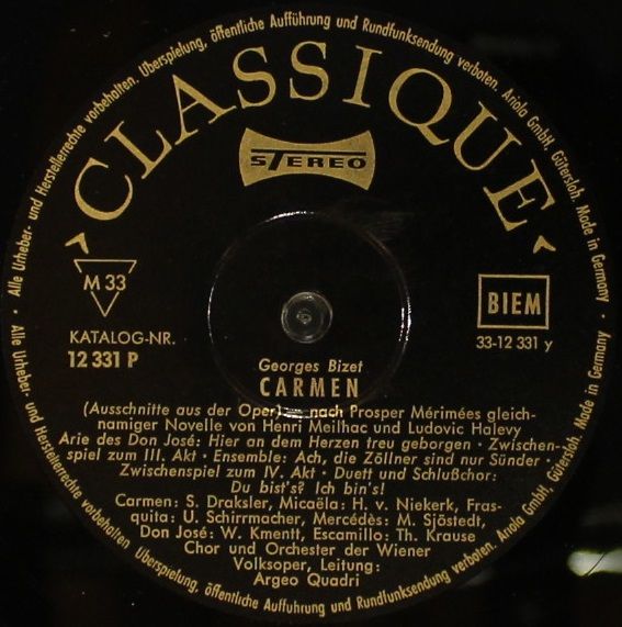 ›Classique‹ 12 331 - Georges Bizet, Chor Der Wiener Volksoper, W - Image 5