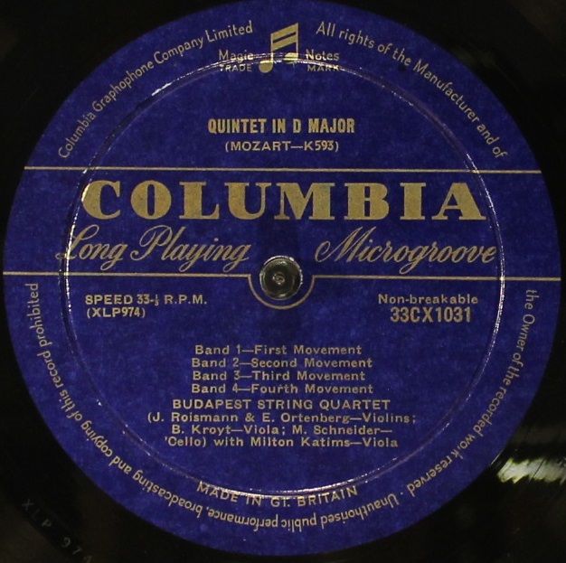Columbia 33CX 1031 - Wolfgang Amadeus Mozart, Budapest String Qu - Image 3