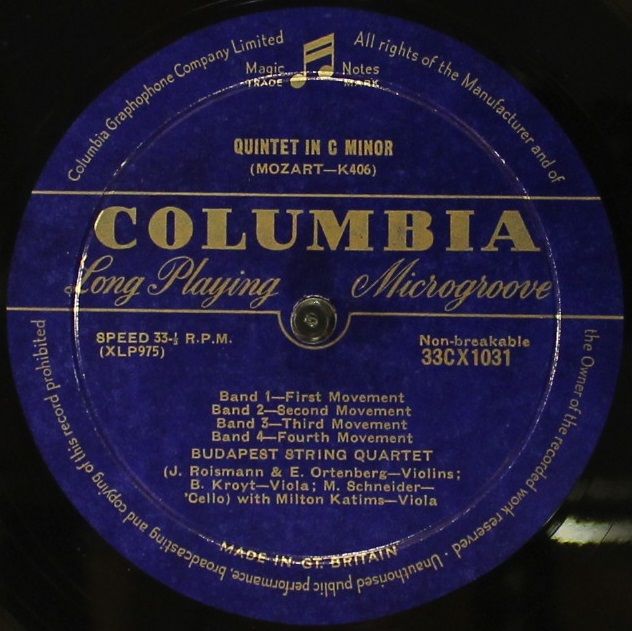 Columbia 33CX 1031 - Wolfgang Amadeus Mozart, Budapest String Qu - Image 4