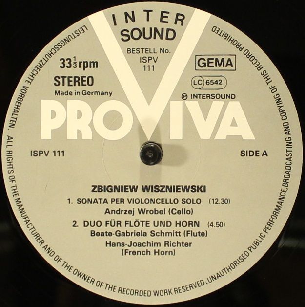 Pro Viva ISPV 111 - Zbigniew Wiszniewski - Sonata / Duo / Pezzo - Image 3