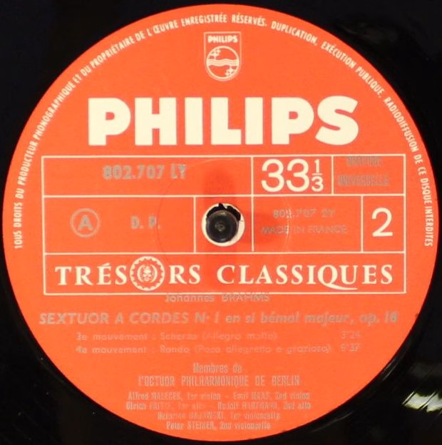 Philips 802.707 LY - Johannes Brahms, Philharmonisches Oktett Be - Image 4