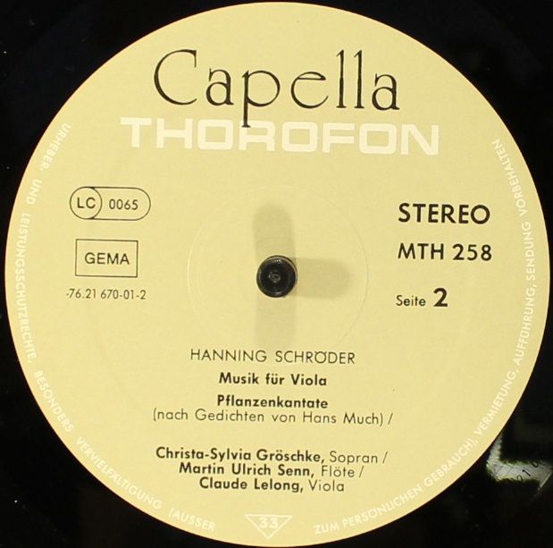 Thorofon MTH 258 - Hanning Schröder - Mond Und Menschen - Kammer - Image 7