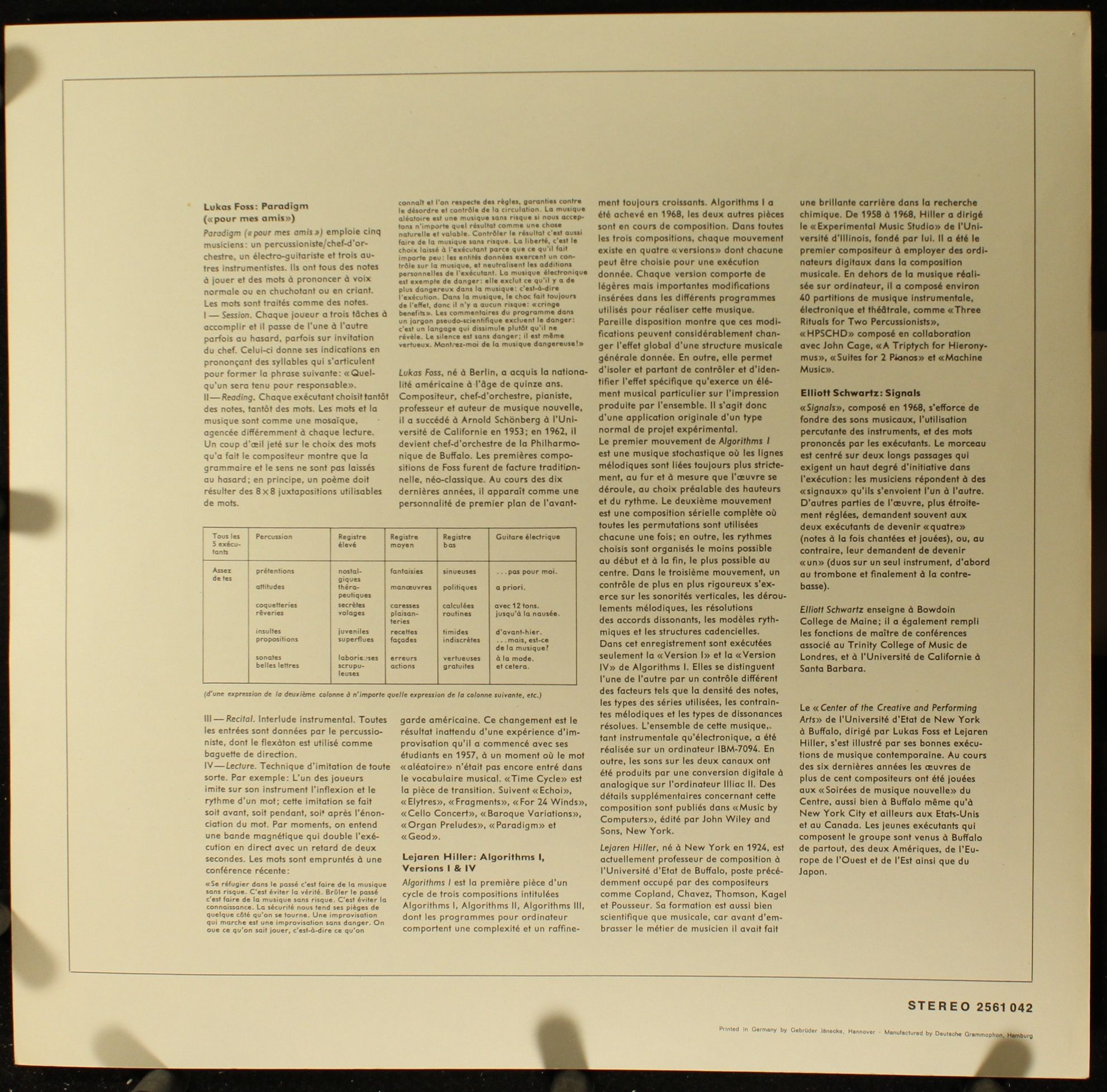 Deutsche Grammophon 2561 042 - Lukas Foss, Lejaren Hiller, Ellio - Image 4