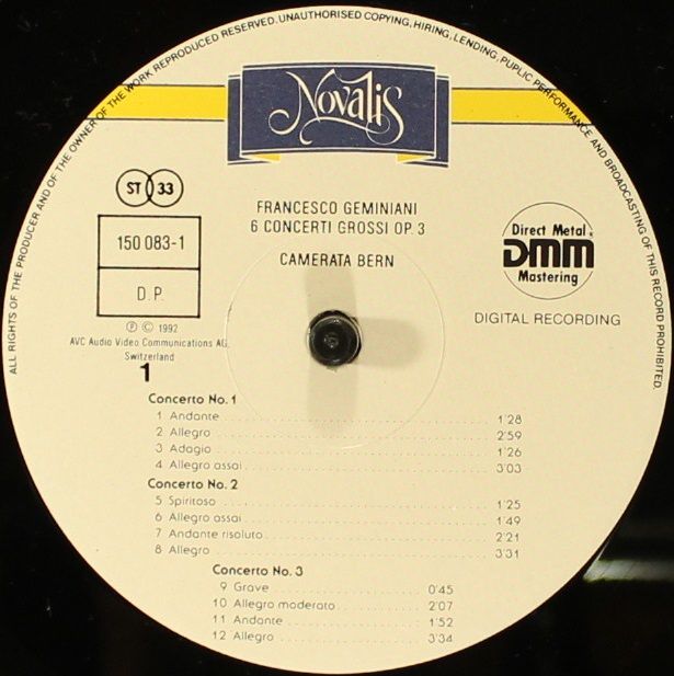 Novalis 150 083-1 - Francesco Geminiani, Camerata Bern, Thomas F - Image 3