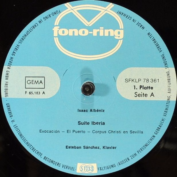Fono-Ring SFKLP 78 361 - Isaac Albéniz, Esteban Sanchez - Suite - Image 5