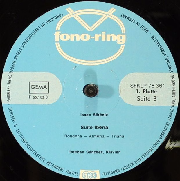 Fono-Ring SFKLP 78 361 - Isaac Albéniz, Esteban Sanchez - Suite - Image 6