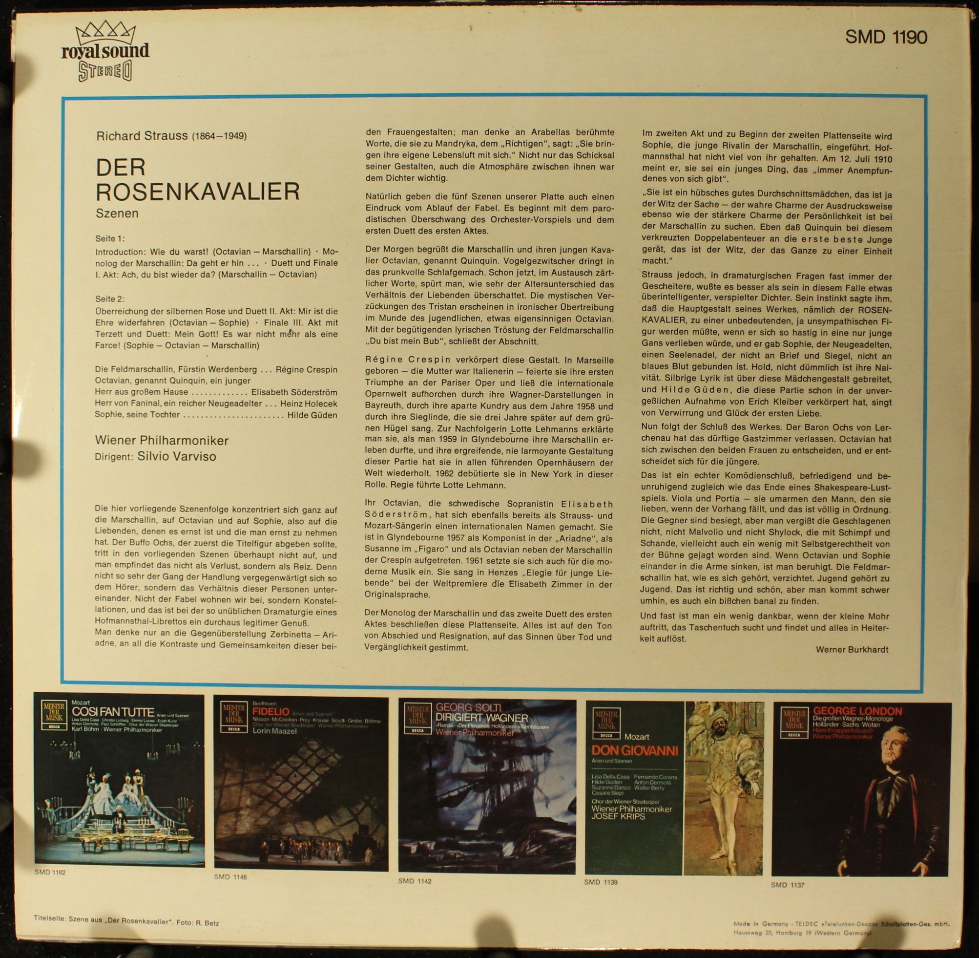 DECCA SMD 1190 - Richard Strauss, Régine Crespin, Elisabeth Söde - Image 2