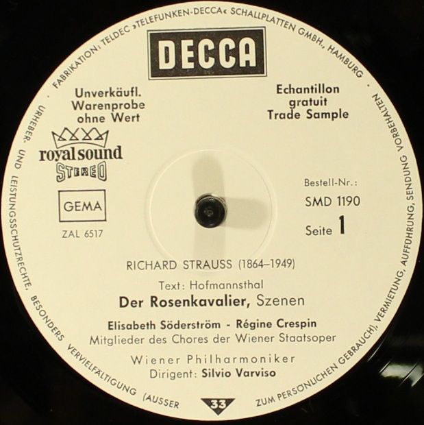 DECCA SMD 1190 - Richard Strauss, Régine Crespin, Elisabeth Söde - Image 3