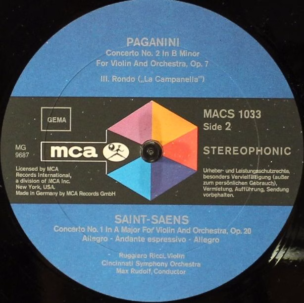 MCA Records MACS 1033 - Niccolò Paganini, Ruggiero Ricci - Conce - Image 4