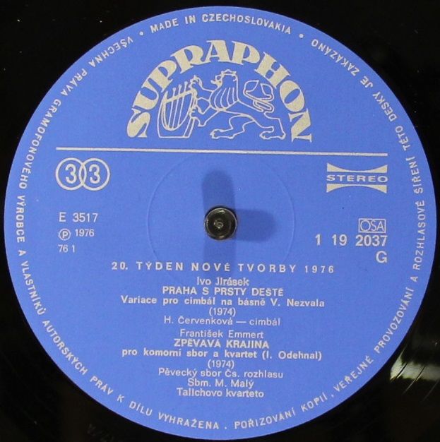 Supraphon 1 19 2037 - Various - Týden Soudobé Tvorby (20. Týden - Image 2