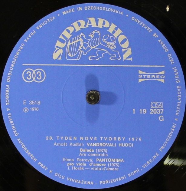 Supraphon 1 19 2037 - Various - Týden Soudobé Tvorby (20. Týden - Image 3