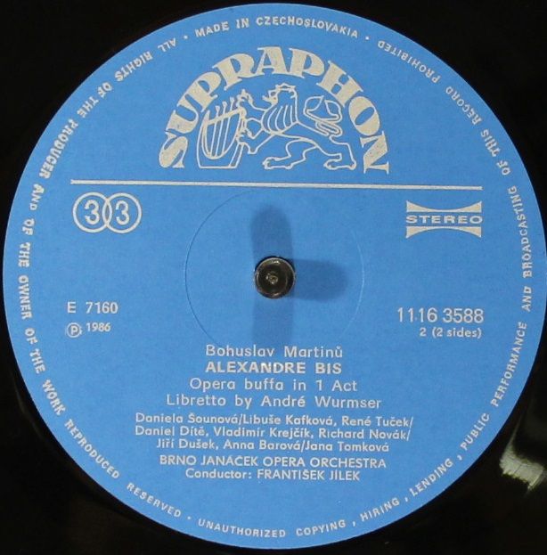 Supraphon 1116 3588 - Bohuslav Martinů - Dvakrat Alexandr = Alex - Image 4