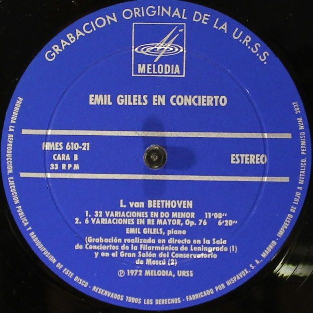 HMES 610-21 - Emil Gilels, Johann Sebastian Bach, Ludwig van Be - Image 4