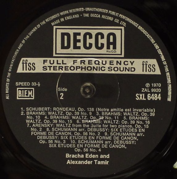 DECCA SXL 6484 - Eden And Tamir - Two Piano Encores - Image 4