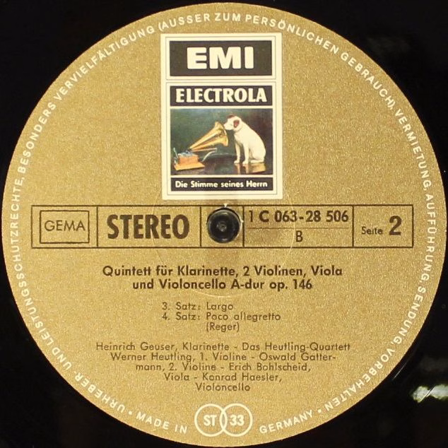 EMI Electrola 1 C 063-28 506 - Max Reger, Heinrich Geuser, Heutl - Image 4