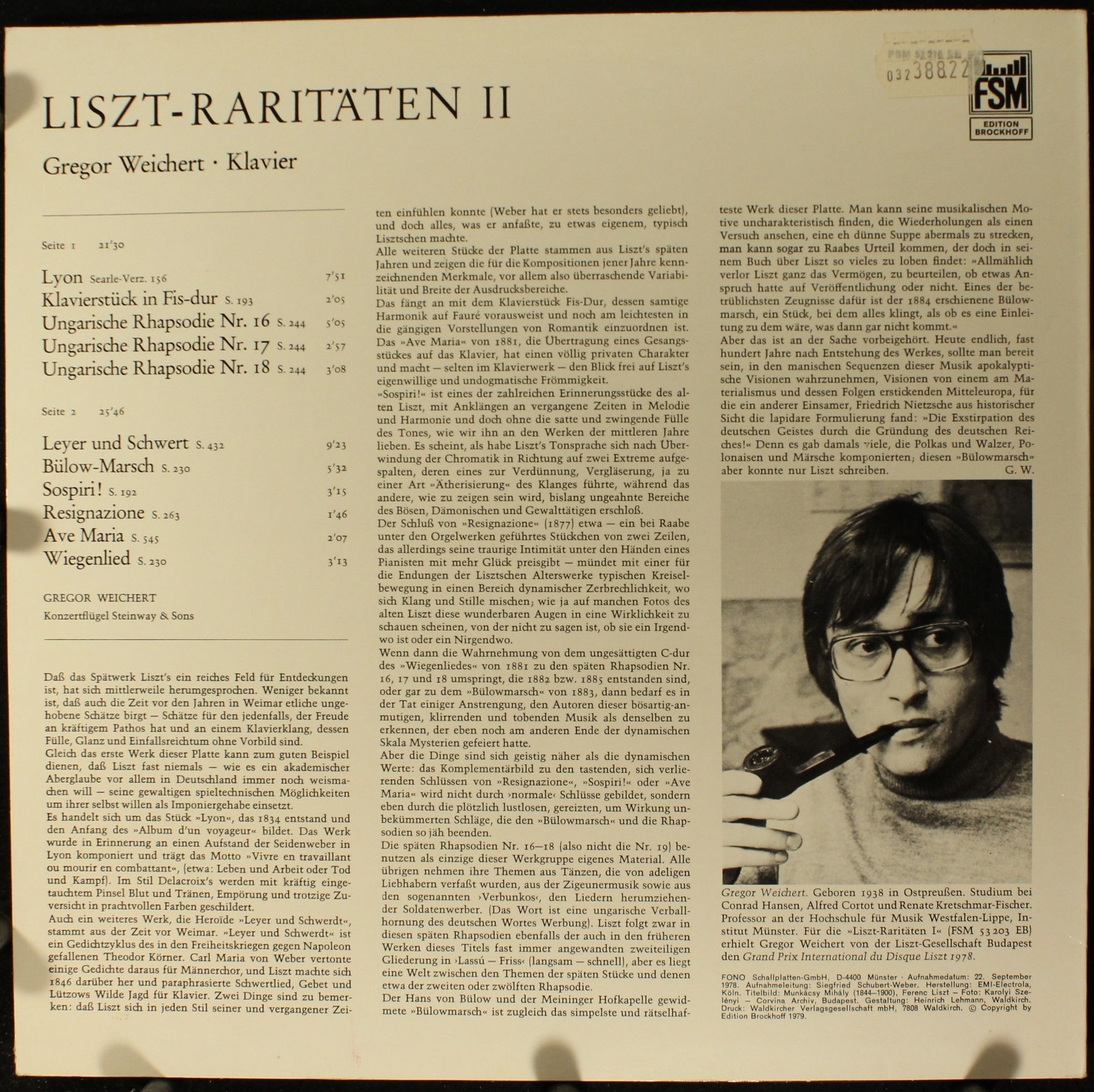 FSM FSM 53216 EB - Franz Liszt, Gregor Weichert - Liszt Raritäte - Image 2