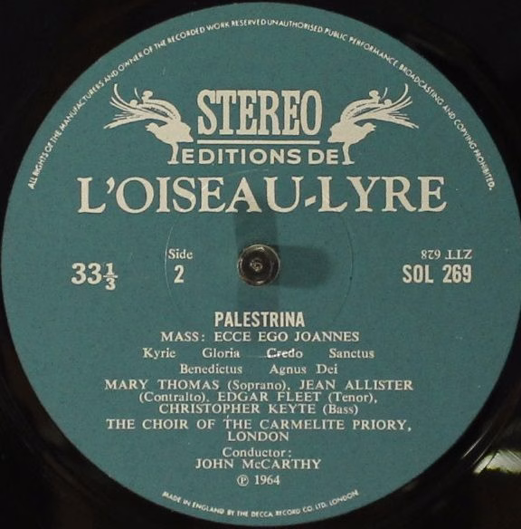L'Oiseau-Lyre SOL 269 - Giovanni Pierluigi da Palestrina, Choir - Image 4
