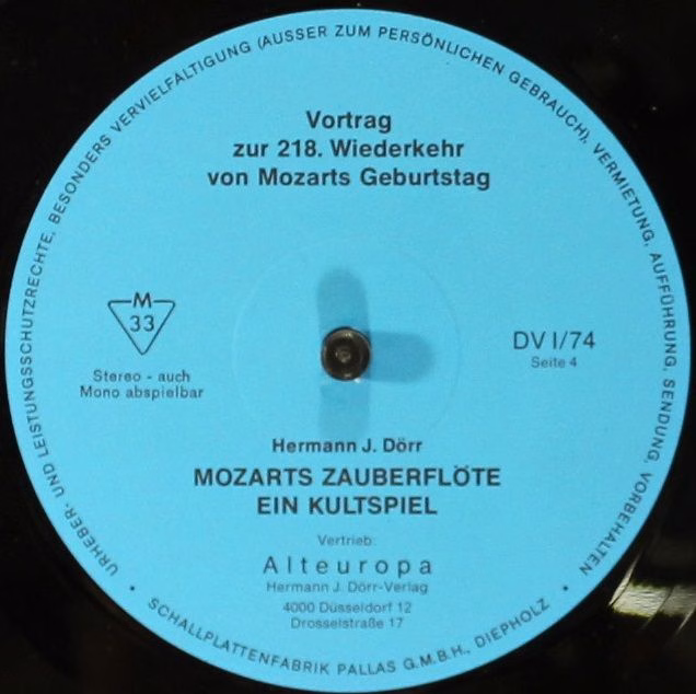 Not On Label DV I/74 - Hermann J. Dörr - Mozarts Zauberflöte - E - Image 8
