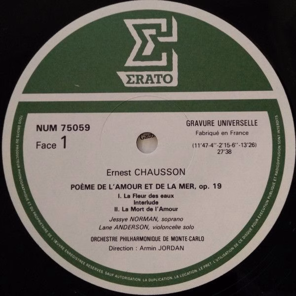 Erato NUM 75059 - Ernest Chausson, Jessye Norman, Michel Dalbert - Image 5