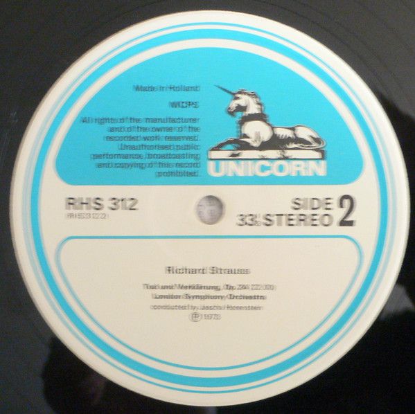 Unicorn Records (3) RHS 312 - Paul Hindemith, Richard Strauss, J - Image 4