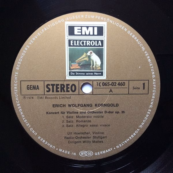 His Master's Voice 1C 065-02460 - Ulf Hoelscher, Erich Wolfgang - Image 3