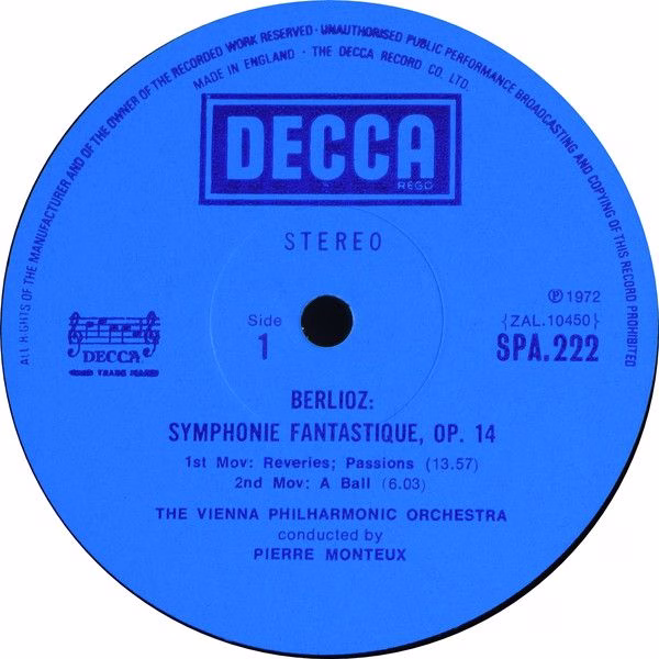 DECCA SPA 222 - Hector Berlioz, Wiener Philharmoniker, Pierre Mo - Image 4