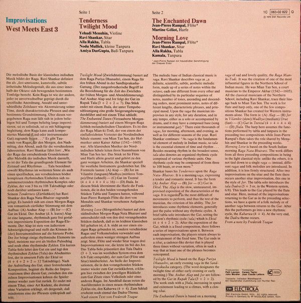 His Master's Voice 1C 063-02 822 Q - Yehudi Menuhin, Ravi Shanka - Image 2