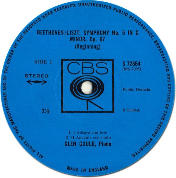CBS S 72864 - Glenn Gould - Beethoven/Liszt: Symphony No.5, Beet - Image 4