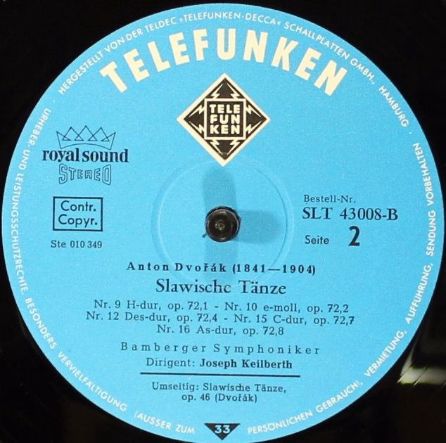 Telefunken SLT 43008-B - Antonín Dvořák, Bamberger Symphoniker, - Image 4
