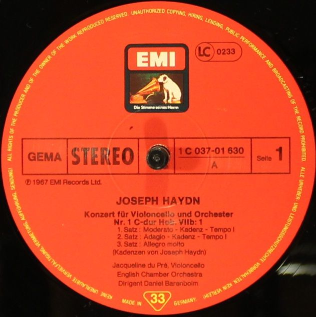 His Master's Voice 1C 037-01 630 - Joseph Haydn, Jacqueline Du P - Image 3