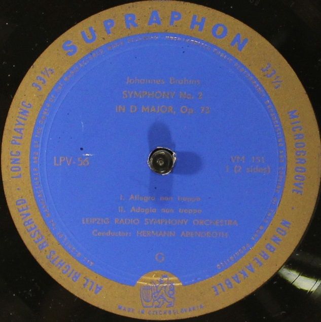 Supraphon LPV 56 - Johannes Brahms, Rundfunk-Sinfonie-Orchester - Image 3