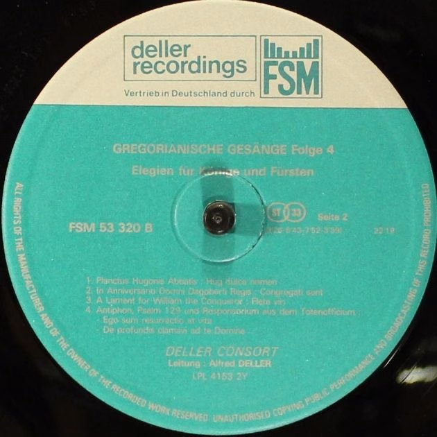 Deller Recordings FSM 53320 - Deller Consort - Gregorianische Ge - Image 6
