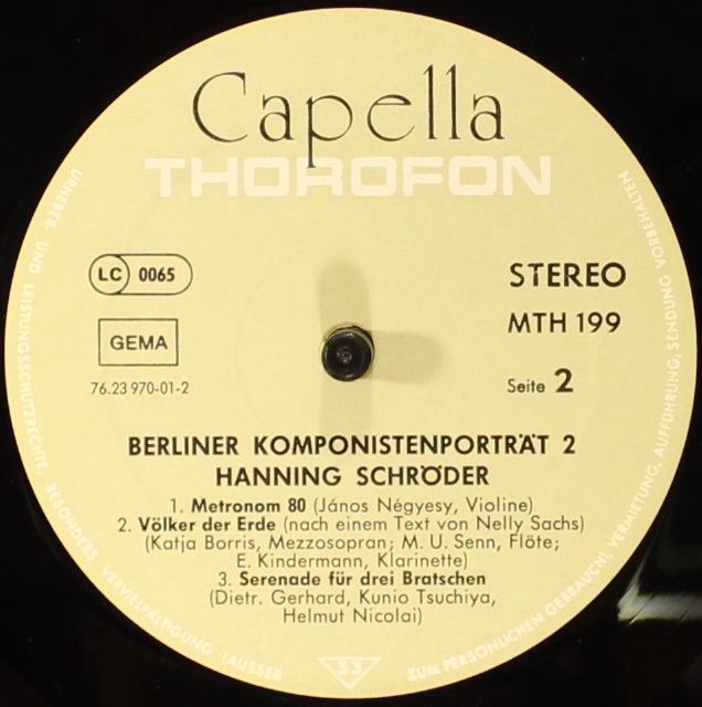 Thorofon MTH 199 - Hanning Schröder - Berliner Komponistenporträ - Image 6