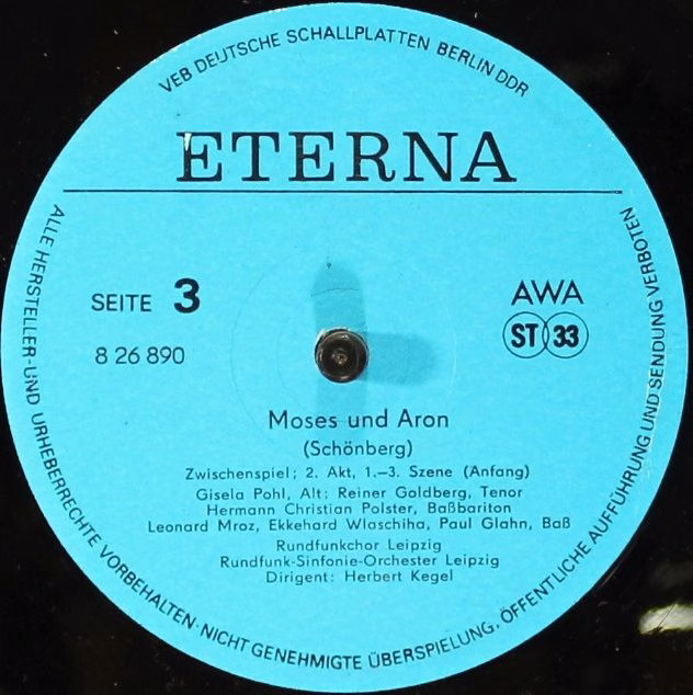 Eterna 8 26 889-890 - Arnold Schoenberg, Herbert Kegel - Moses U - Image 7