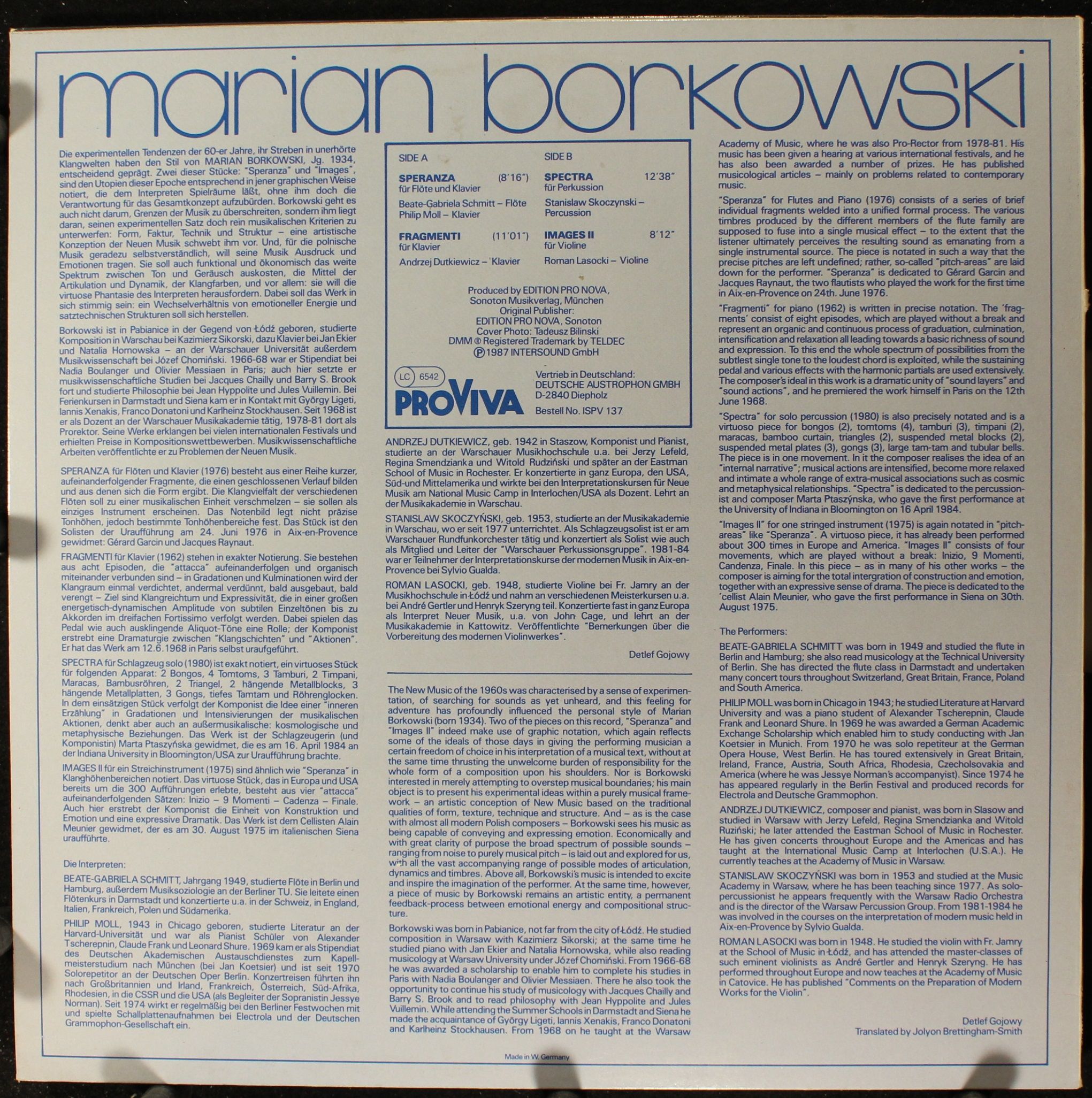 Pro Viva ISPV 137 - Marian Borkowski - Speranza / Fragmenti / Sp - Image 2