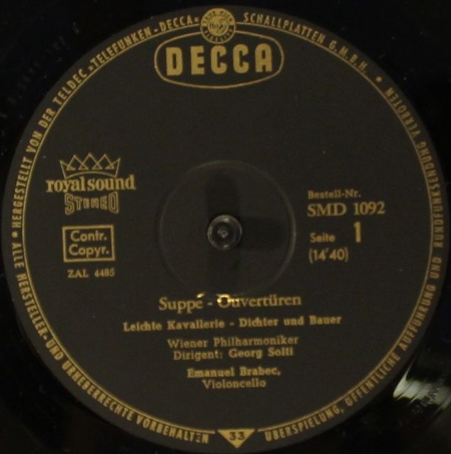 DECCA SMD 1092 - Franz von Suppé, Wiener Philharmoniker, Georg S - Image 3