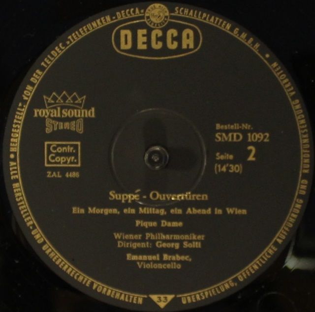 DECCA SMD 1092 - Franz von Suppé, Wiener Philharmoniker, Georg S - Image 4